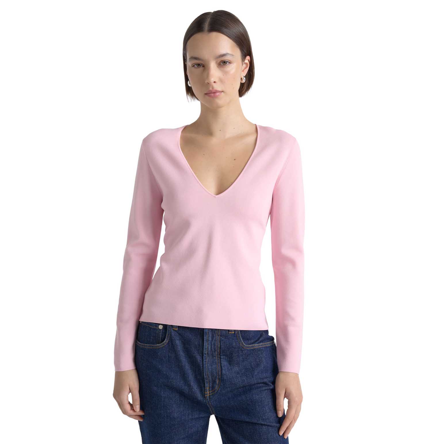 Cue Milano Long Sleeve V Neck Knit